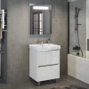 COMFORTY Тумба-умывальник "Дублин-60" белый глянец с раковиной COMFORTY 8056