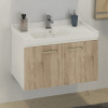 COMFORTY Тумба-умывальник "Рига-80" дуб сонома с раковиной COMFORTY 9335-80