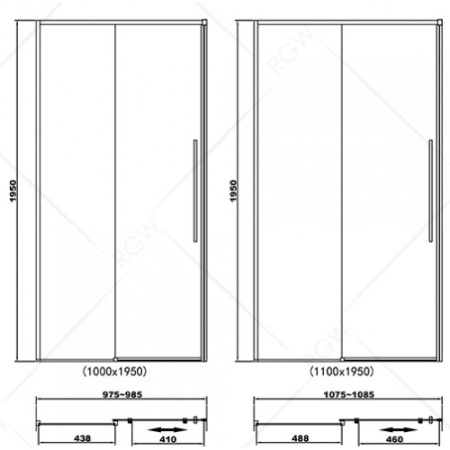 RGW SV-12-B Душевая дверь 120*195 Чёрный/Прозрачное/6 мм (1175-1185) (Easy)