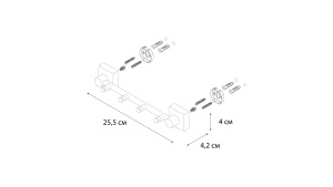 FX-61305-4 Kvadro Планка 4 крючка