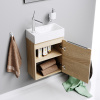ЛЕОН-МP Тумба подвесная, белая с раковиной ЮМАН 40 (Ш40хВ60хГ22)
