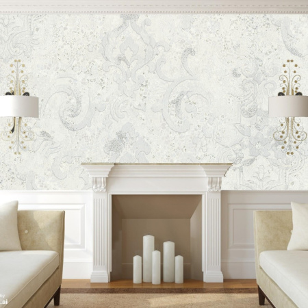 Обои Euro Decor Byzantium, винил на флизелиновой основе, 1,06*10,05м, Белый мотив