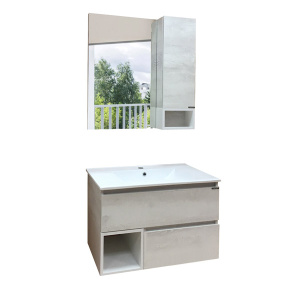 COMFORTY Тумба-умывальник "Турин-75" дуб белый с раковиной COMFORTY 75E