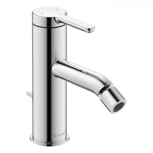 Duravit Смеситель для биде С.1, однорычажный, керамический картридж, высота 155, вынос излива 121, донный клапан, гибкая подводка, 