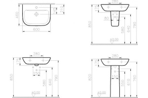 Раковина Vitra S20 60 5503B003-0001 Белая
