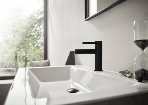 76023670 HG Смеситель для раковины Finoris , однорычажный, 110 со сливным клапаном Push-Open